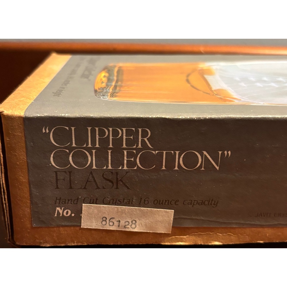 Javit Crystal Clipper Collection Etched Sailing Ship Flask‎ Decanter 16oz Italy - Picture 2 of 6